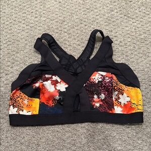 FP Movement - Black Floral Crop Cut Out Sports Bra
